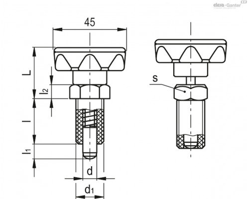 Штифт стопорный PMT.110-SST-8-M16x1,5-A (51831) ELESA+GANTER
