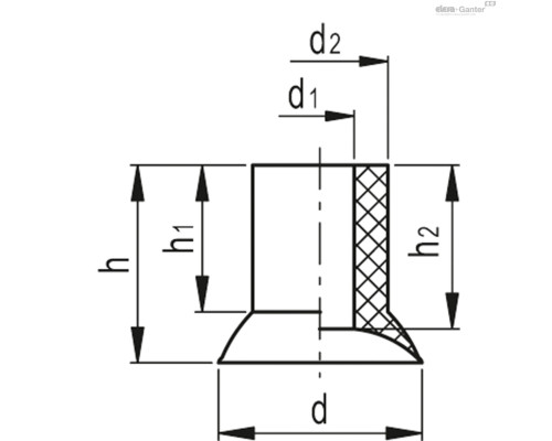 Вакуумная присоска VVH-12-N (VV.52039) ELESA+GANTER