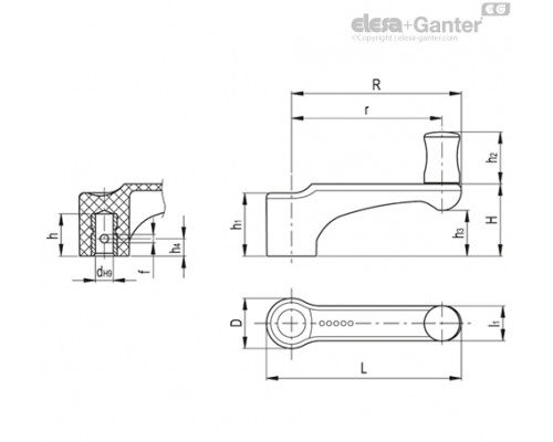 Рукоятка кривошипная ERFW.44 N-6+I-C1 (232411-C1) ELESA+GANTER