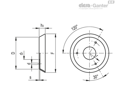 Фланец F.50 N (30302) ELESA+GANTER Фланец F.50 N (30302) ELESA+GANTER