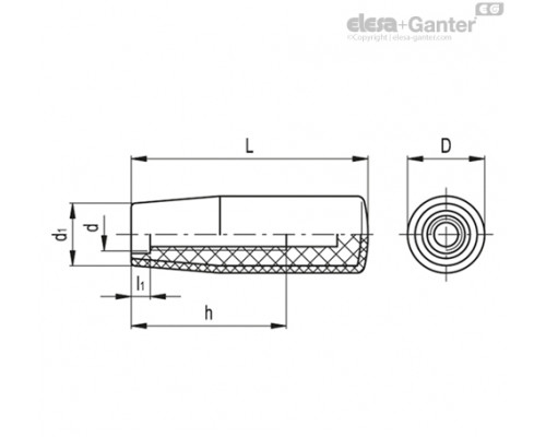 Цилиндрическая ручка I.680/65-M8 SOFT (124861) ELESA+GANTER