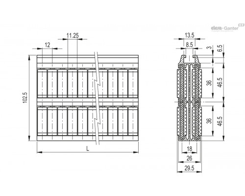 Направляющая GCA-4-RC-103-3000 (419132) ELESA+GANTER