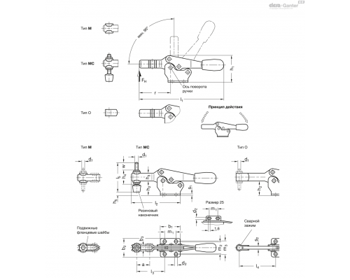 Зажим GN 820-130-M-NI ELESA+GANTER