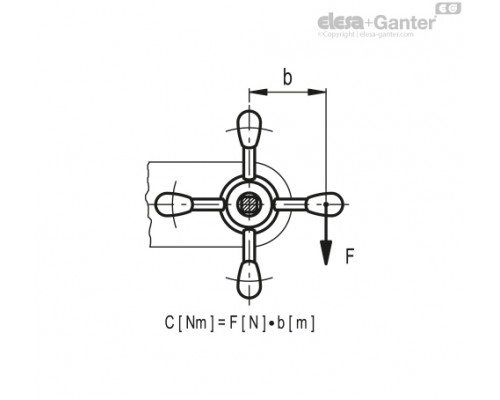 Маховик с четырьмя рычагами VBR.4/370 (65931) ELESA+GANTER