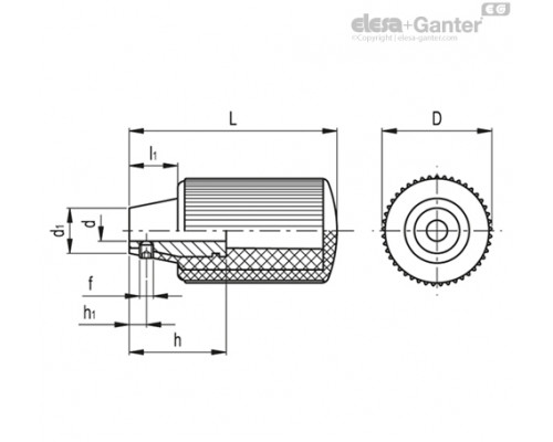 Ручка с насечкой I.168/60 B-6-SOFT (120402) ELESA+GANTER