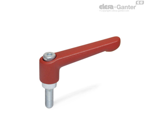 Регулируемая ручка рычажного типа GN 300.2-63-M6-63-RS ELESA+GANTER Регулируемая ручка рычажного типа GN 300.2-63-M6-63-RS ELESA+GANTER