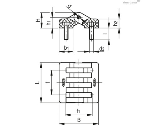 Петли CFA.97 p-M10x20 (422321) ELESA+GANTER