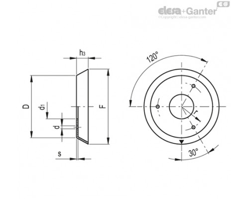 Фланец F.32 K (29004) ELESA+GANTER