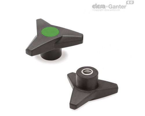 Трёхлепестковая ручка VB.839/80 SST-M10-SOFT-C17 (64848-C17) ELESA+GANTER