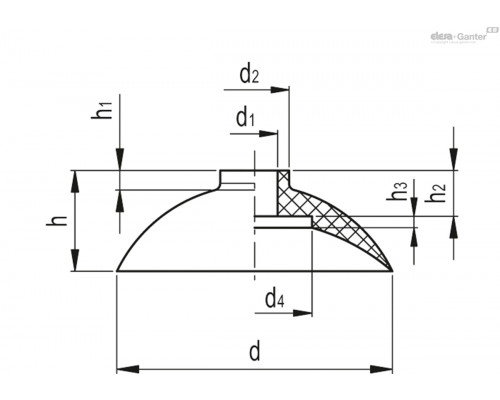 Вакуумная присоска VVI-60-N (VV.53026) ELESA+GANTER