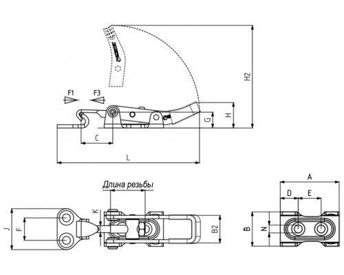 Защелка 361-2-K-T Kukamet