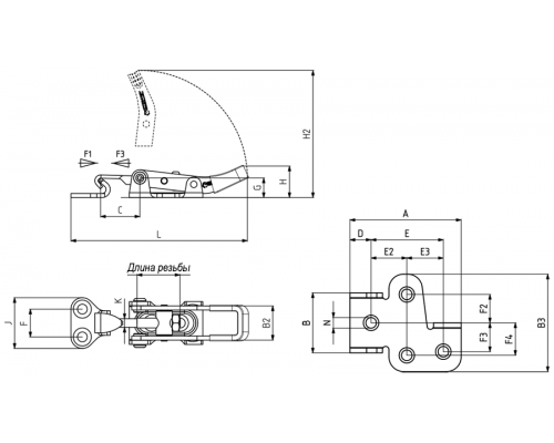 Защелка 361-2-K-T Kukamet
