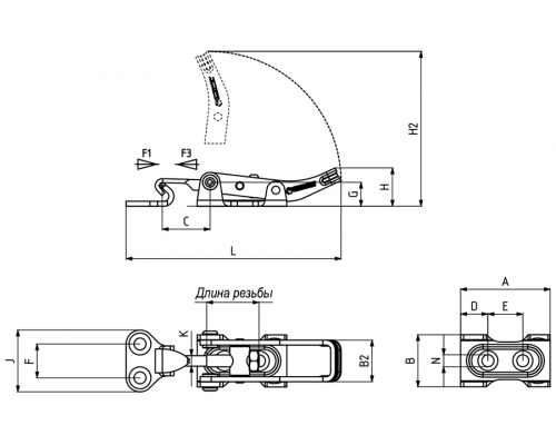 Защелка 361-2-K-T Kukamet
