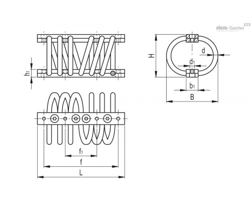 Демпфер AVC-6-10-80 (480025) ELESA+GANTER