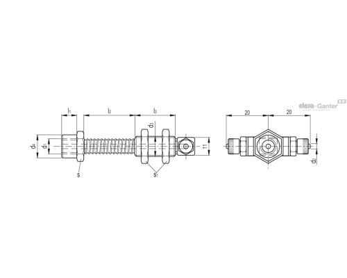Крепление VPD-07-35-M8-F-T (VV.42013) ELESA+GANTER