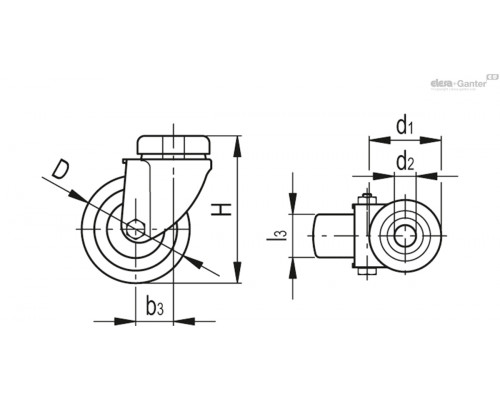 Ролик RE.C6-040-FBL-C (451976) ELESA+GANTER