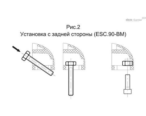 Дверная ручка ESC.90-FM-K-180-U (225032) ELESA+GANTER
