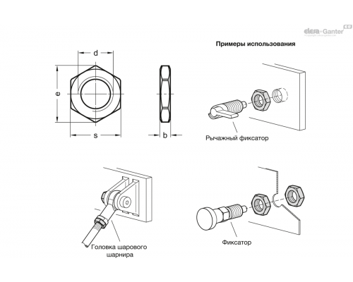 Шестигранная гайка ISO 4035-M12-04-ZB ELESA+GANTER