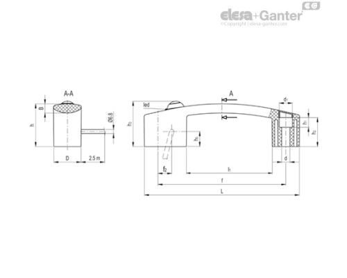 Ручка EBR.150-SWM-R-F2,5 (260566-C1) ELESA+GANTER