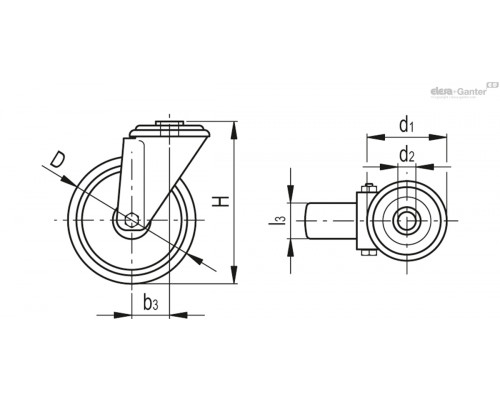 Колесико RE.F1-150-FBL-N (452495) ELESA+GANTER