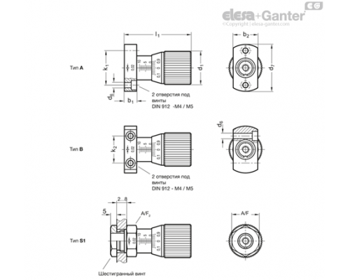 Ручка управления GN 727-34-B-SL ELESA+GANTER