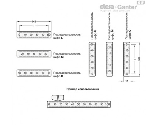 Линейка GN 711-NI-50-W-L ELESA+GANTER