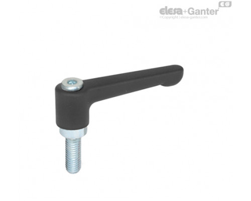Плоская регулируемая ручка рычажного типа GN 302.2-22-M3-6-SW ELESA+GANTER