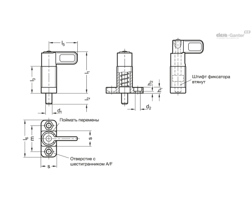 Штифт стопорный GN 722.5-8-20-E-A4 ELESA+GANTER Штифт стопорный GN 722.5-8-20-E-A4 ELESA+GANTER