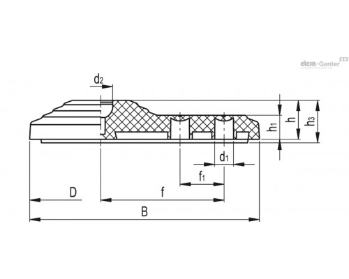 Основание для опор LV.FO-60-14-AS (301921) ELESA+GANTER