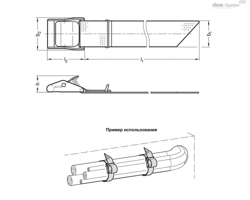 Крепежный ремень GN 1110-25-1500-NI-SW ELESA+GANTER