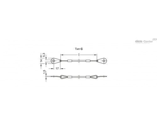 Удерживающий трос GN 111.8-200-C-TR ELESA+GANTER
