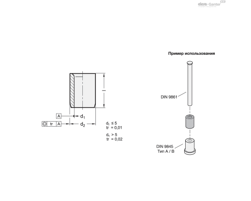 Направляющая втулка DIN 9845-12-28-C-ST ELESA+GANTER