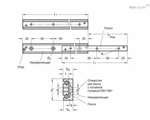 Направляющие GN 2404-28-290 ELESA+GANTER