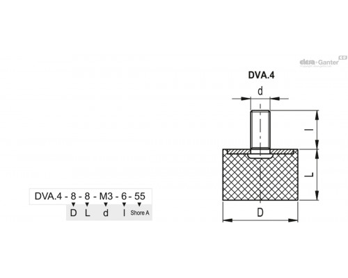 Виброгаситель DVA.4-100-60-SST-M16-41-55 (410395) ELESA+GANTER
