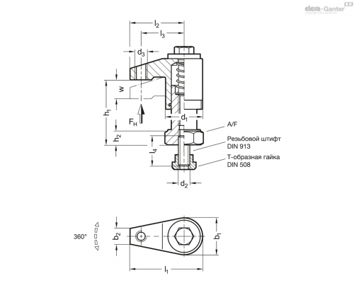 Зажим GN 9192-40-20-S ELESA+GANTER
