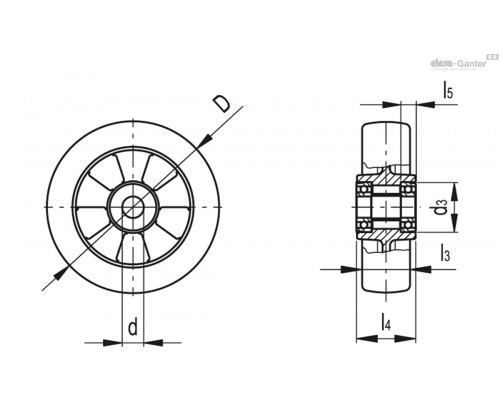 Колесо RE.F2-100-RSL (452411) ELESA+GANTER