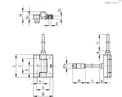 Петли CFM-PC.70-B-M6-C-A4+B1 (426855) ELESA+GANTER