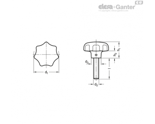 Лепестковая ручка GN 6336.5-ES-40-M8-20 ELESA+GANTER