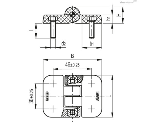 Петля CFJ.50 p-M6x17 (424621) ELESA+GANTER