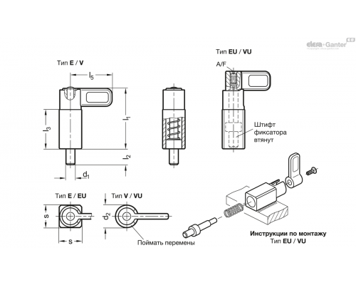 Штифт стопорный GN 722.4-10-20-E-ST ELESA+GANTER