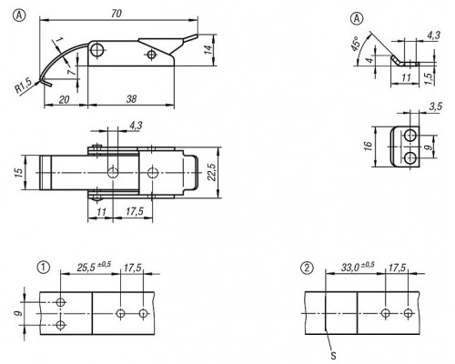 Защелка K0043.1430701 Kipp