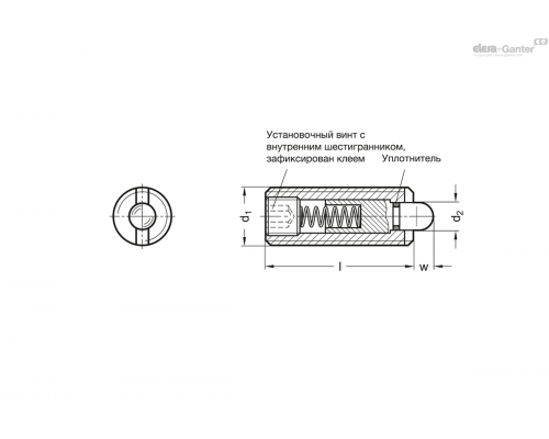 Фиксатор пружинный GN 616.1-M12-SN ELESA+GANTER