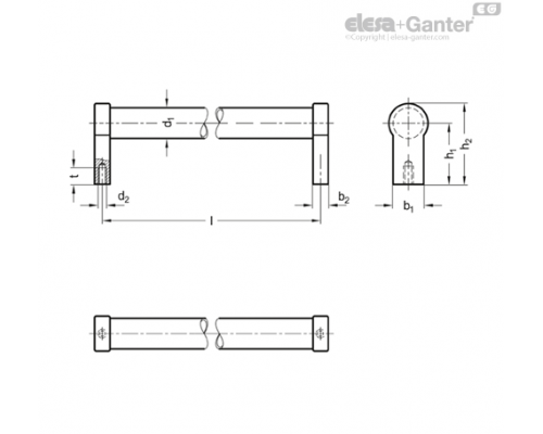Трубчатая ручка GN 333.7-28-250 ELESA+GANTER