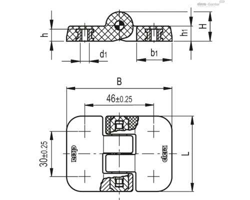 Петля CFJ.50-AE-V0-B-M6 (149061) ELESA+GANTER