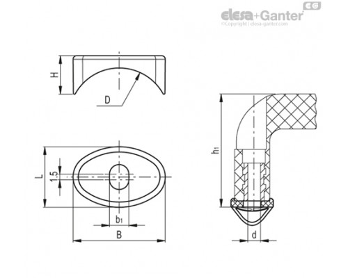 Соединительная деталь для сборки ручек ADT-M.643-FM/140 (260053) ELESA+GANTER