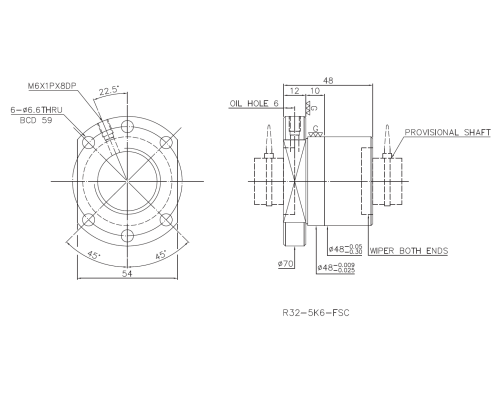 Гайка ШВП R32-5K6-FSC HIWIN