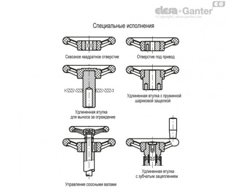 Маховик со спицами VRU.160+I (80111) ELESA+GANTER
