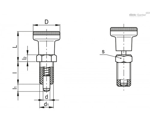 Штифт стопорный PMT.100-SST-10-M20x1,5-A-VD (194562) ELESA+GANTER