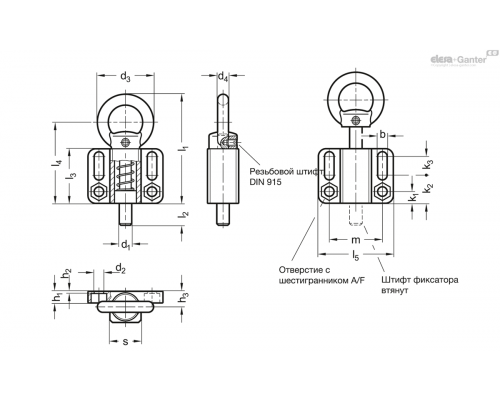 Штифт стопорный GN 722.6-12-20-A-SW ELESA+GANTER