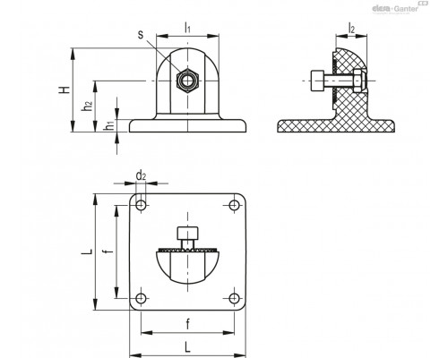 Основание TCC-PB-30-E-C9 (600421-C9) ELESA+GANTER